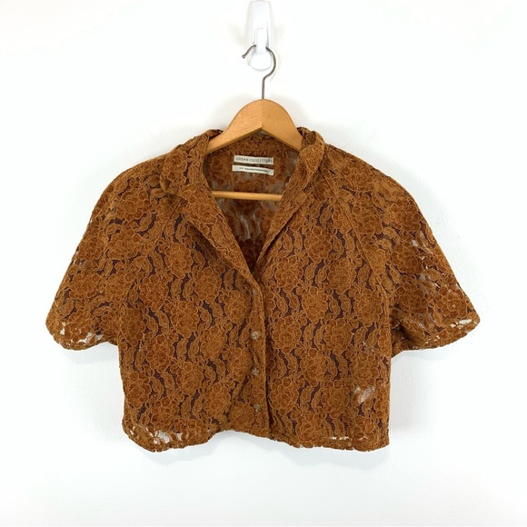 Urban Outfitters Tops - Urban Outfitters Women's Noah Chenille Button-Down Top in Gold Size Small